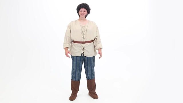 This Princess Bride Fezzik Plus Size Costume is made of 100% polyester and comes with a shirt, pants that have an elastic band, faux leather belt and suede boot tops.