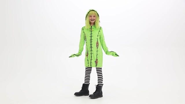 Get your little one ready for a spooky adventure with our exclusive Deluxe Disney Oogie Boogie Girl's Hoodie Costume Dress! This cozy hoodie dress features Oogie Boogie's signature burlap style with playful details.