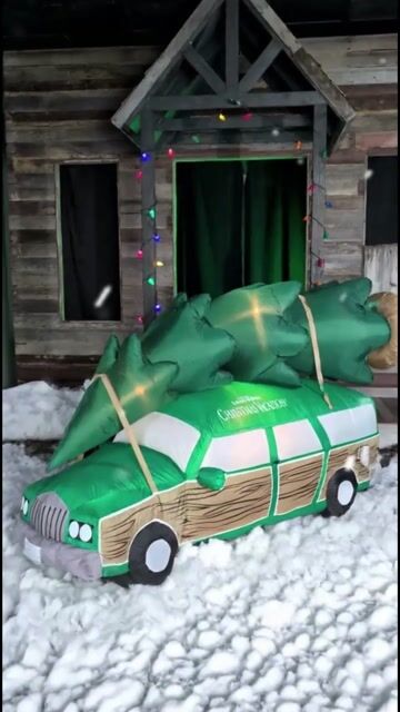 Create a show-stopping holiday scene with the 8FT Inflatable Christmas Vacation Station Wagon Decoration. Become festive and fun when you set up this perfect decoration for spreading Christmas cheer outdoors.